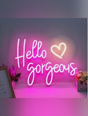 Hello Gorgeous Pink Neon Plug In Light NWT